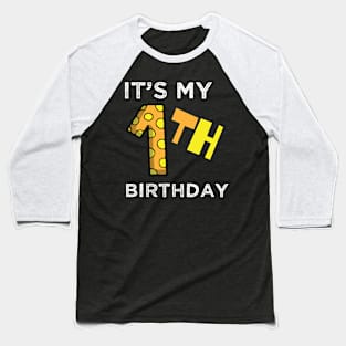 Kids It's My 1th Birthday 1 one Happy Birthday Boy or Girls T-Shirt Baseball T-Shirt